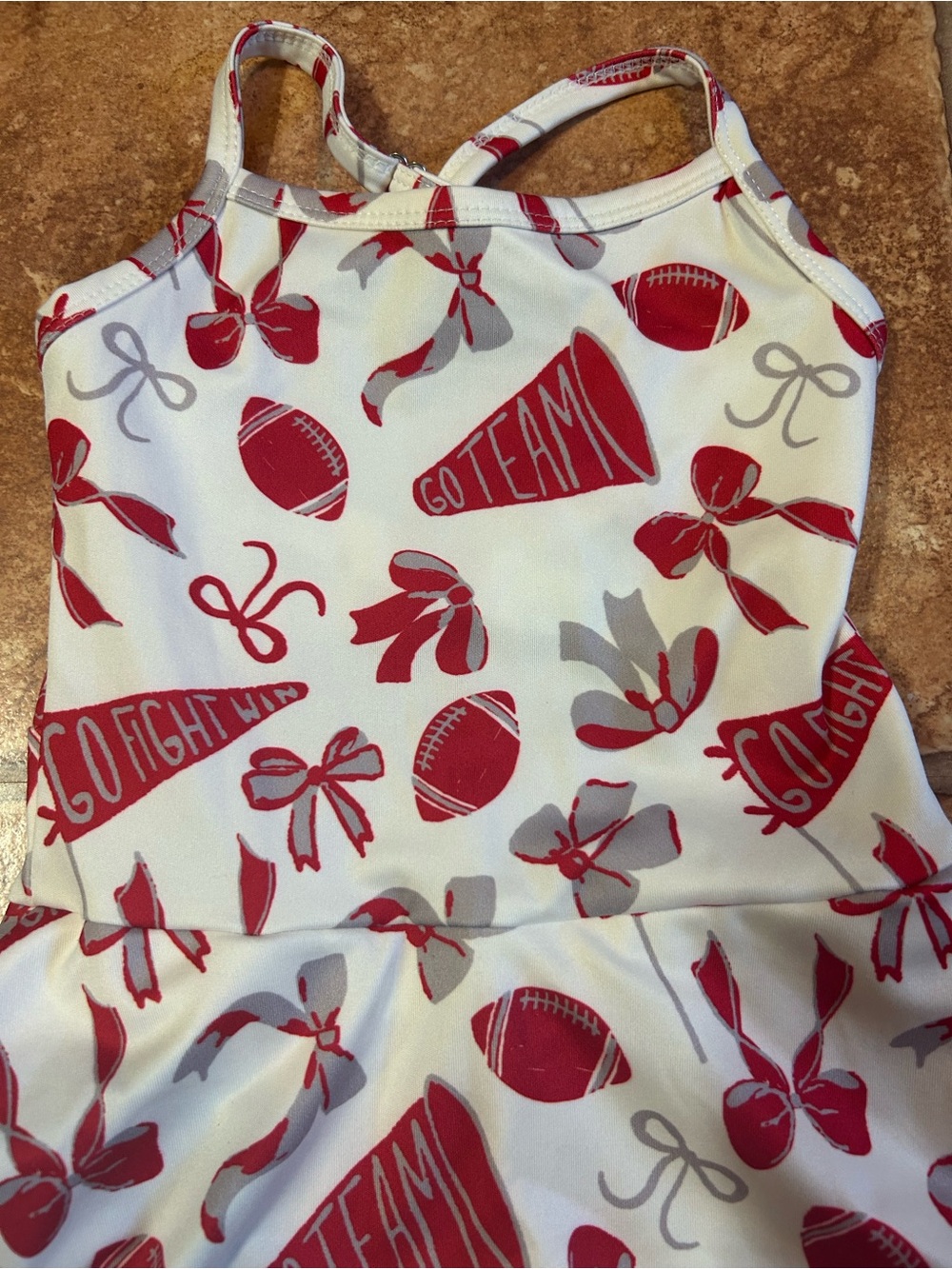 Othr White and Red Girls Cheer & Football Print Dress - Picture 2 of 5